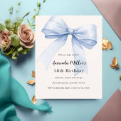 Blauwe boog crème beige verjaardagsuitnodiging