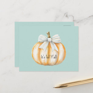 Blauwe Boog Crème Oranje Pompoen Briefkaart