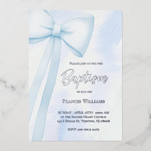 blauwe boog   doop folie uitnodiging