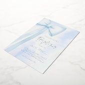 blauwe boog | doop folie uitnodiging (Gedraaid)