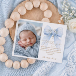 Blauwe Boog Doop Foto Bedankkaart