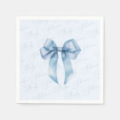 Blauwe boog elegante kalligrafie baby boy shower servet (Voorkant)