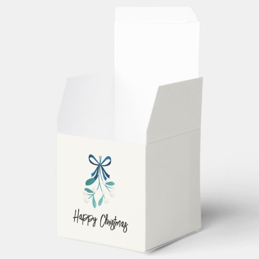 Blauwe boog en maretak bedankdoosjes (Geopend)