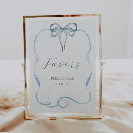 Blauwe boog geeft de voorkeur aan teken poster