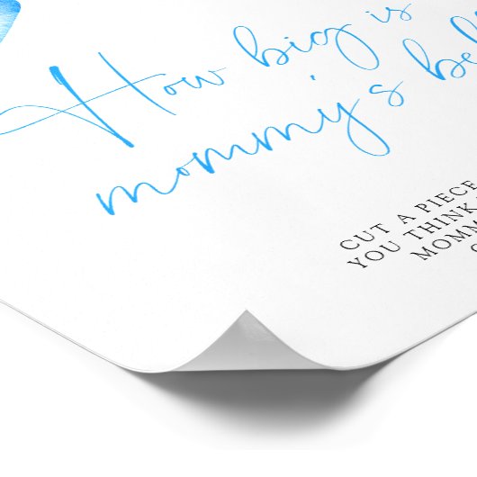 Blauwe boog - hoe groot is mama's buik spel poster (Hoek)