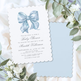 Blauwe Boog Jongen Baby Shower Kaart