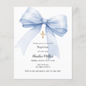 Blauwe boog jongen Doopsel uitnodiging (Voorkant)