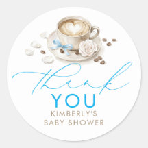 Blauwe Boog Koffie Baby Shower Bedankt