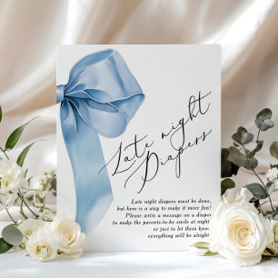 Blauwe Boog Late night luiers Baby shower spel Poster