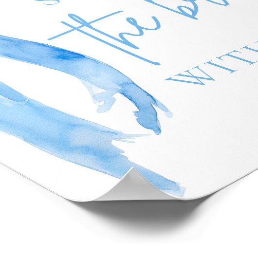 Blauwe boog Laten we de bruid douchen met liefdest Poster (Hoek)