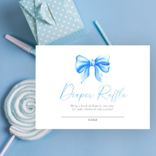 Blauwe boog luier loterij informatiekaartje