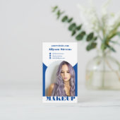 Blauwe boog make-up boho foto qr code logo visitekaartje (Staand voorkant)
