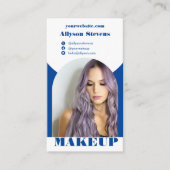 Blauwe boog make-up boho foto qr code logo visitekaartje (Voorkant)