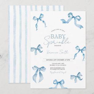 Blauwe Boog Moderne Baby Sprinkle Kaart