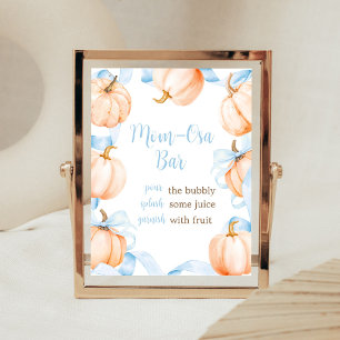 Blauwe Boog Pompoen Baby Shower Moeder Osa Bar Bor Poster