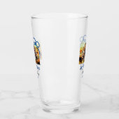 Blauwe boog vreugdevolle Vibes voeg familienaam fo Glas (Links)