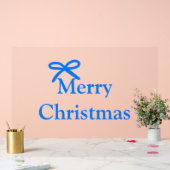 Blauwe boog vrolijk kerstcadeau's eenvoudig modern acryl bord (Huwelijk)