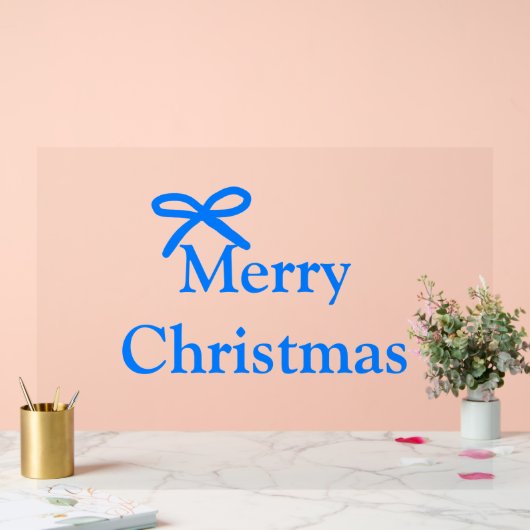 Blauwe boog vrolijk kerstcadeau's eenvoudig modern acryl bord (Huwelijk)