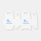 Blauwe boog vrolijk kerstcadeau's eenvoudig modern bedankdoosjes (Uitgevouwen)