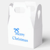 Blauwe boog vrolijk kerstcadeau's eenvoudig modern bedankdoosjes (Geopend)