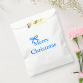 Blauwe boog vrolijk kerstcadeau's eenvoudig modern bedankzakje (Gezegeld)
