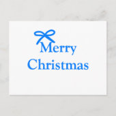 Blauwe boog vrolijk kerstcadeau's eenvoudig modern briefkaart (Voorkant)