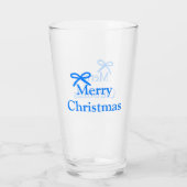 Blauwe boog vrolijk kerstcadeau's eenvoudig modern glas (Achterkant)