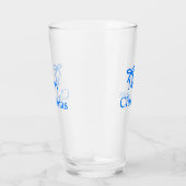 Blauwe boog vrolijk kerstcadeau's eenvoudig modern glas (Rechts)