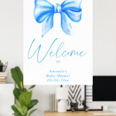 Blauwe boog - welkom baby shower feest poster (Thuiskantoor)