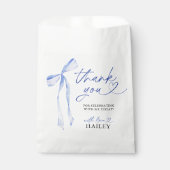 Blauwe boog Ze bindt het knoop Vrijgezellenfeest Bedankzakje (Voorkant)