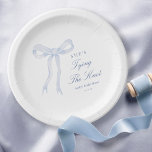 Blauwe boog Ze bindt het knoop Vrijgezellenfeest Papieren Bordje<br><div class="desc">Blauwe boog Ze bindt de knoop Vrijgezellenfeesten papieren Borden</div>