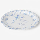 Blauwe boog Ze bindt het knoop Vrijgezellenfeest Papieren Bordje (Gekanteld)