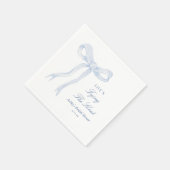 Blauwe boog Ze bindt het knoop Vrijgezellenfeest Servet (Hoek)