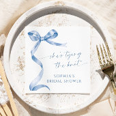 Blauwe boog Ze bindt het knoop Vrijgezellenfeest Servet