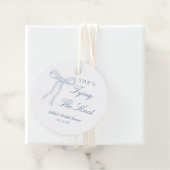 Blauwe Boog Ze Knoopt de Knoop Bruidsfeest Bedankjes Labels (In situ)