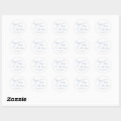Blauwe Boog Zij Knoop Haar Bruiloft Bridal Shower Ronde Sticker (Vel)