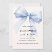 Blauwe boogcrème elegant Quinceanera Kaart (Voorkant)