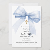 Blauwe boogjongen Doop Kaart (Voorkant)