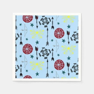 Blauwe boogschieten pijlen en doelen servet