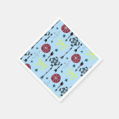 Blauwe boogschieten pijlen en doelen servet (Hoek)