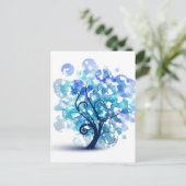 Blauwe Boom Briefkaart (Staand voorkant)