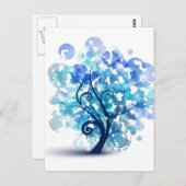 Blauwe Boom Briefkaart (Voorkant / Achterkant)