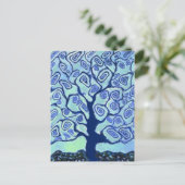 Blauwe boom briefkaart (Staand voorkant)