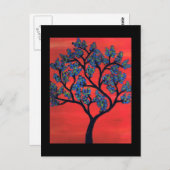 Blauwe boom briefkaart (Voorkant / Achterkant)