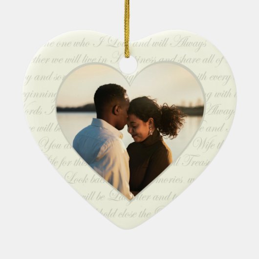 Blauwe boom dansen bloeit bruiloft foto keramisch ornament (Achterkant)