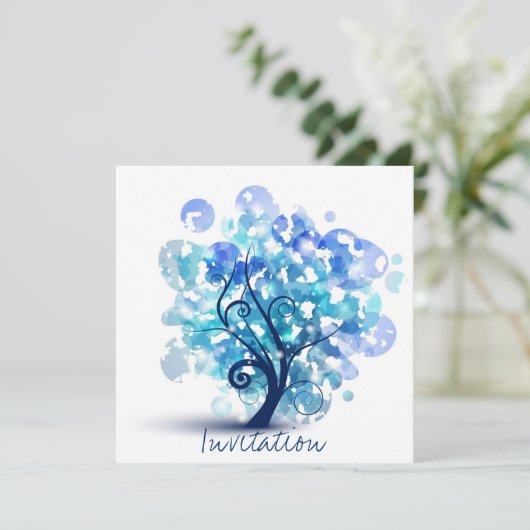 Blauwe boom kaart (Staand voorkant)