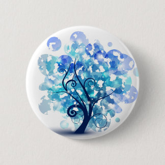 Blauwe boom ronde button 5,7 cm