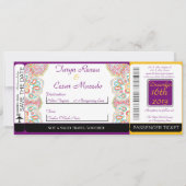 Blauwe boom/Snowf Boarding Pass Weduwuitnodiging Kaart (Voorkant)