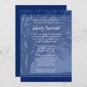 Blauwe boom van de balie van de baai van Mitzvah Kaart (Voorkant / Achterkant)