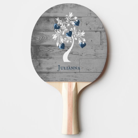 Blauwe boom van de Gepersonaliseerde Ping Pong Pad Tafeltennisbatje (Voorkant)